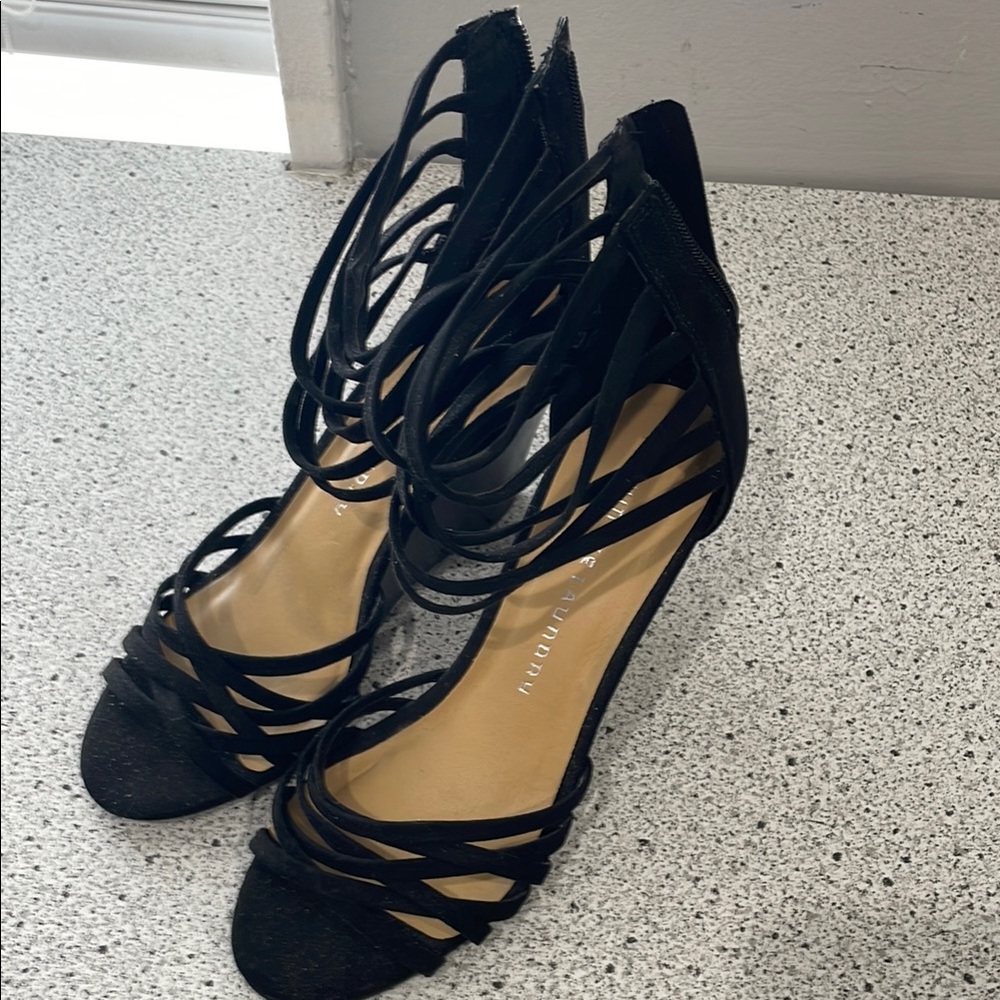 Chinese Laundry Black Strappy Heels